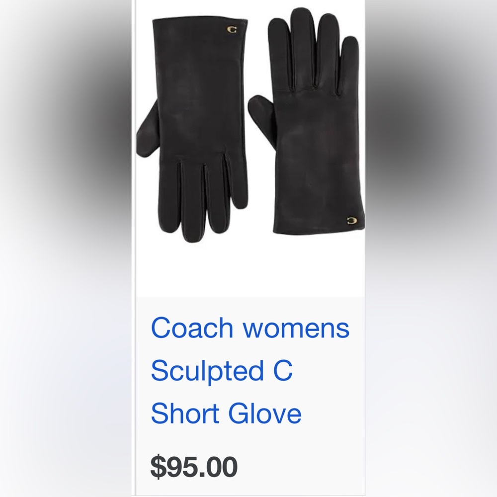 Coach Sculpted C Short Leather Gloves